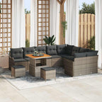 Gartensofa-set mit Kissen 12 pcs Grau Poly-Rattan