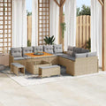 Garten-Sofa-Set mit Kissen 13 pcs Beige Poly-Rattan