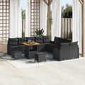 Garten-Sofa-Set mit Kissen 13 pcs Schwarz Poly-Rattan