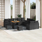 Garten-Sofa-Set mit Kissen 13 pcs Schwarz Poly-Rattan