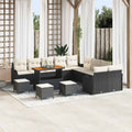 Garten-Sofa-Set 14 pcs Schwarz Poly-Rattan