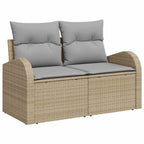 Gartensofa-set mit Kissen 13 pcs Beige Poly-Rattan