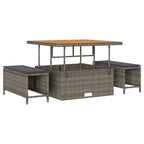 Gartensofa-set mit Kissen 13 pcs Grau Poly-Rattan