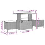 Gartensofa-set mit Kissen 10 pcs Schwarz Poly-Rattan