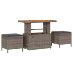 Gartensofa-set mit Kissen 11 pcs Grau Poly-Rattan