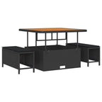 Gartensofa-set mit Kissen 11 pcs Schwarz Poly-Rattan