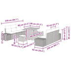 Gartensofa-set mit Kissen 9 pcs Schwarz Poly-Rattan