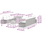 Gartensofa-set mit Kissen 10 pcs Schwarz Poly-Rattan
