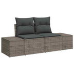 Gartensofa-set mit Kissen 10 pcs Grau Poly-Rattan