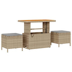 Gartensofa-set mit Kissen 10 pcs Beige Poly-Rattan