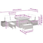 Gartensofa-set mit Kissen 9 pcs Beige Poly-Rattan