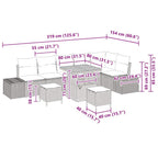 Gartensofa-set mit Kissen 9 pcs Beige Poly-Rattan