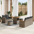 Gartensofa-set 8 pcs Grau Poly-Rattan