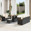 Gartensofa-set 8 pcs Schwarz Poly-Rattan