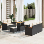 Gartensofa-set 8 pcs Schwarz Poly-Rattan