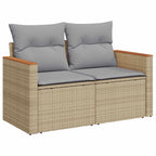 Gartensofa-set 9 pcs Beige Poly-Rattan