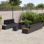Gartensofa-set 10 pcs Schwarz Poly-Rattan