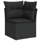 Gartensofa-set 11 pcs Schwarz Poly-Rattan