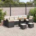 Gartensofa-set 10 pcs Schwarz Poly-Rattan