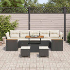 Gartensofa-set 10 pcs Schwarz Poly-Rattan