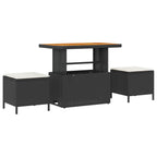 Gartensofa-set 10 pcs Schwarz Poly-Rattan