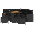 Gartensofa-set 8 pcs Schwarz Poly-Rattan