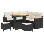 Gartensofa-set 8 pcs Schwarz Poly-Rattan