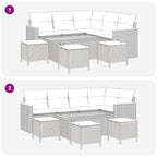 Gartensofa-set 9 pcs Schwarz Poly-Rattan