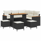 Gartensofa-set 9 pcs Schwarz Poly-Rattan