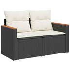 Gartensofa-set 9 pcs Schwarz Poly-Rattan