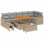 Gartensofa-set 9 pcs Beige Poly-Rattan