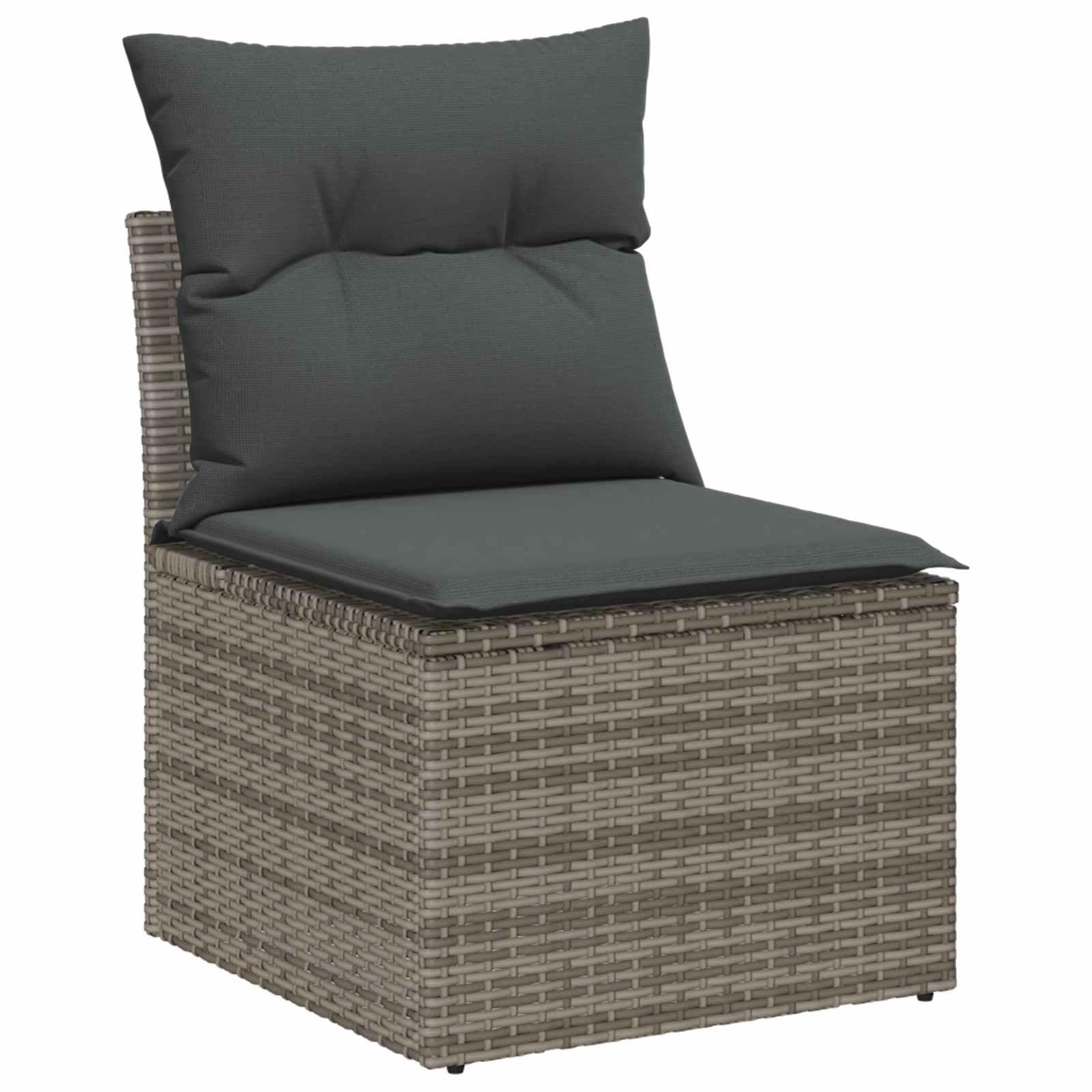 Gartensofa-set 9 pcs Grau Poly-Rattan