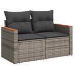 Gartensofa-set 9 pcs Grau Poly-Rattan