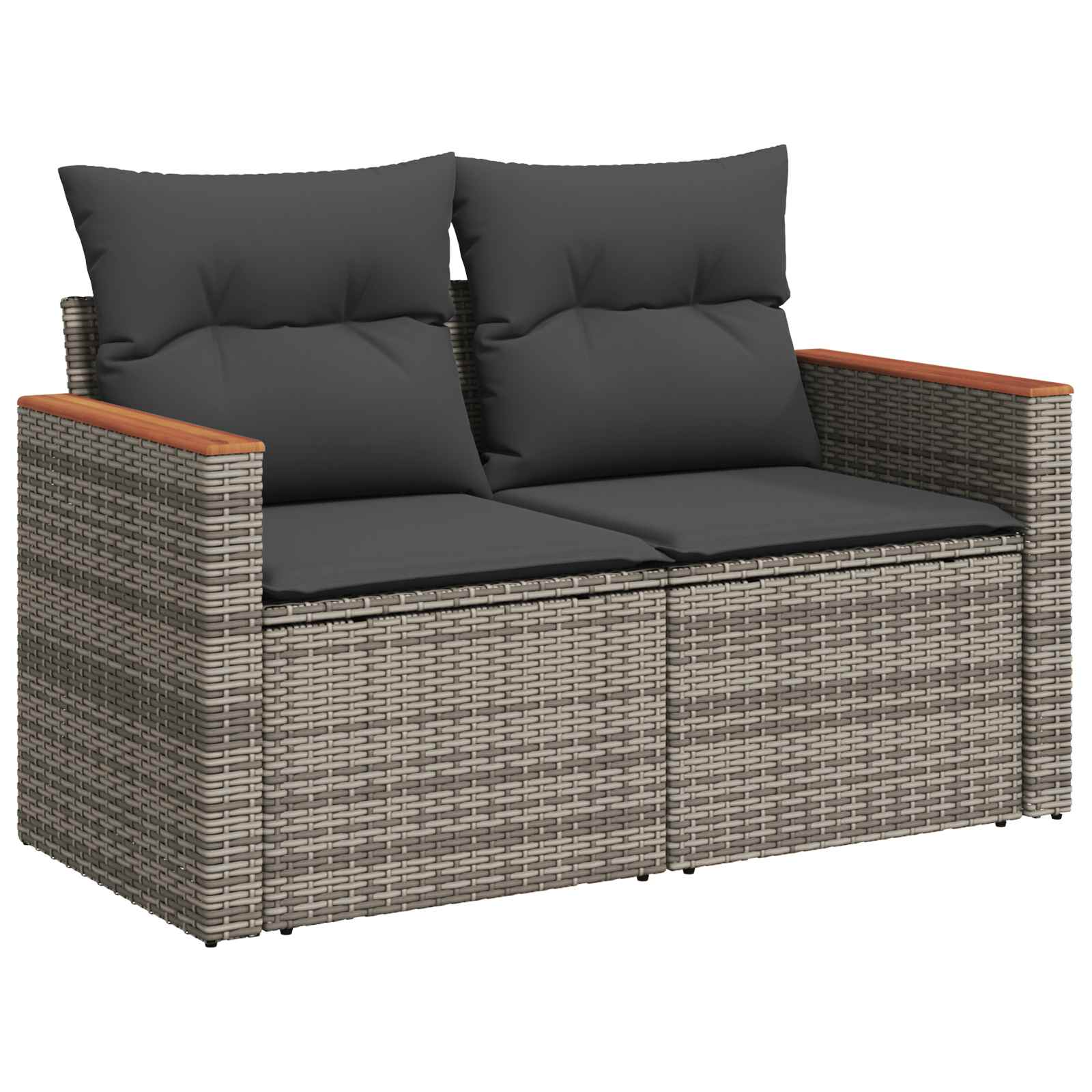 Gartensofa-set 9 pcs Grau Poly-Rattan