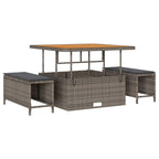 Gartensofa-set 9 pcs Grau Poly-Rattan