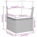 Gartensofa-set 9 pcs Grau Poly-Rattan