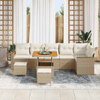 Gartensofa-set 9 pcs Beige Poly-Rattan