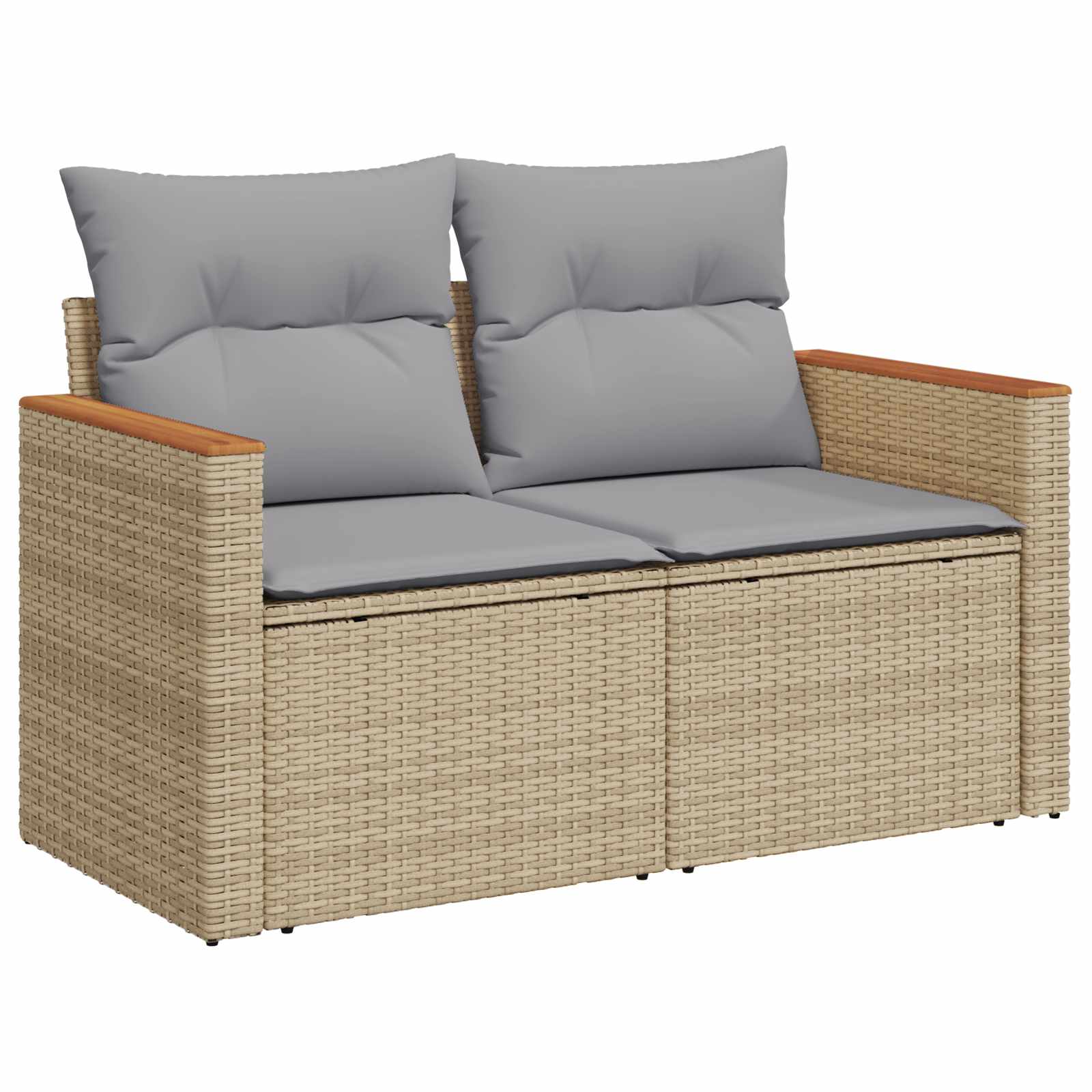 Gartensofa-set 9 pcs Beige Poly-Rattan