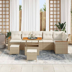 Gartensofa-set 9 pcs Beige Poly-Rattan