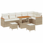 Gartensofa-set 9 pcs Beige Poly-Rattan