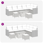 Gartensofa-set 9 pcs Beige Poly-Rattan