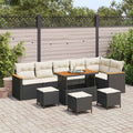 Gartensofa-set 10 pcs Schwarz Poly-Rattan