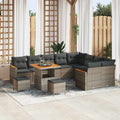 Gartensofa-set 12 pcs Grau Poly-Rattan