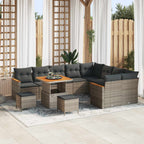 Gartensofa-set 12 pcs Grau Poly-Rattan