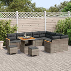 Gartensofa-set 12 pcs Grau Poly-Rattan