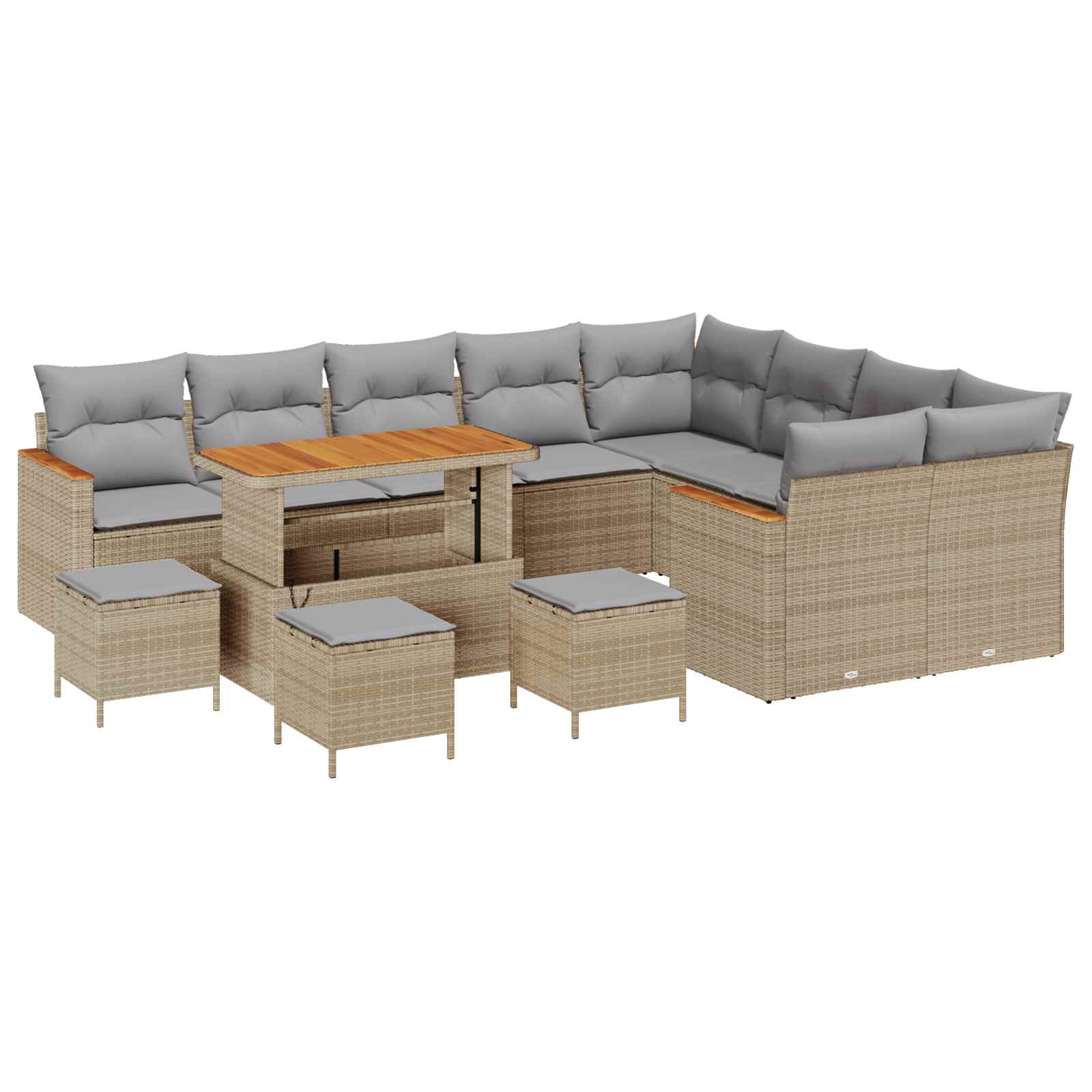 Gartensofa-set 13 pcs Beige Poly-Rattan