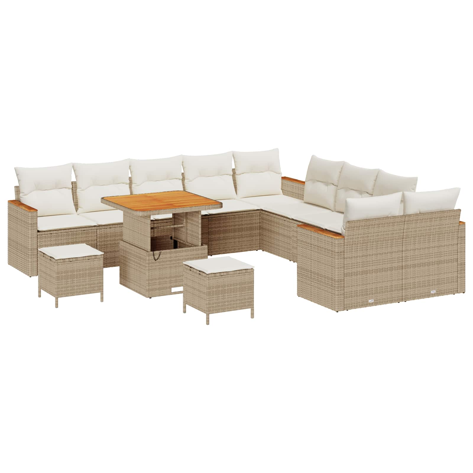 Gartensofa-set 13 pcs Beige Poly-Rattan