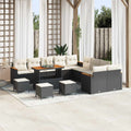 Gartensofa-set 14 pcs Schwarz Poly-Rattan