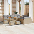 Gartensofa-set 14 pcs Beige Poly-Rattan