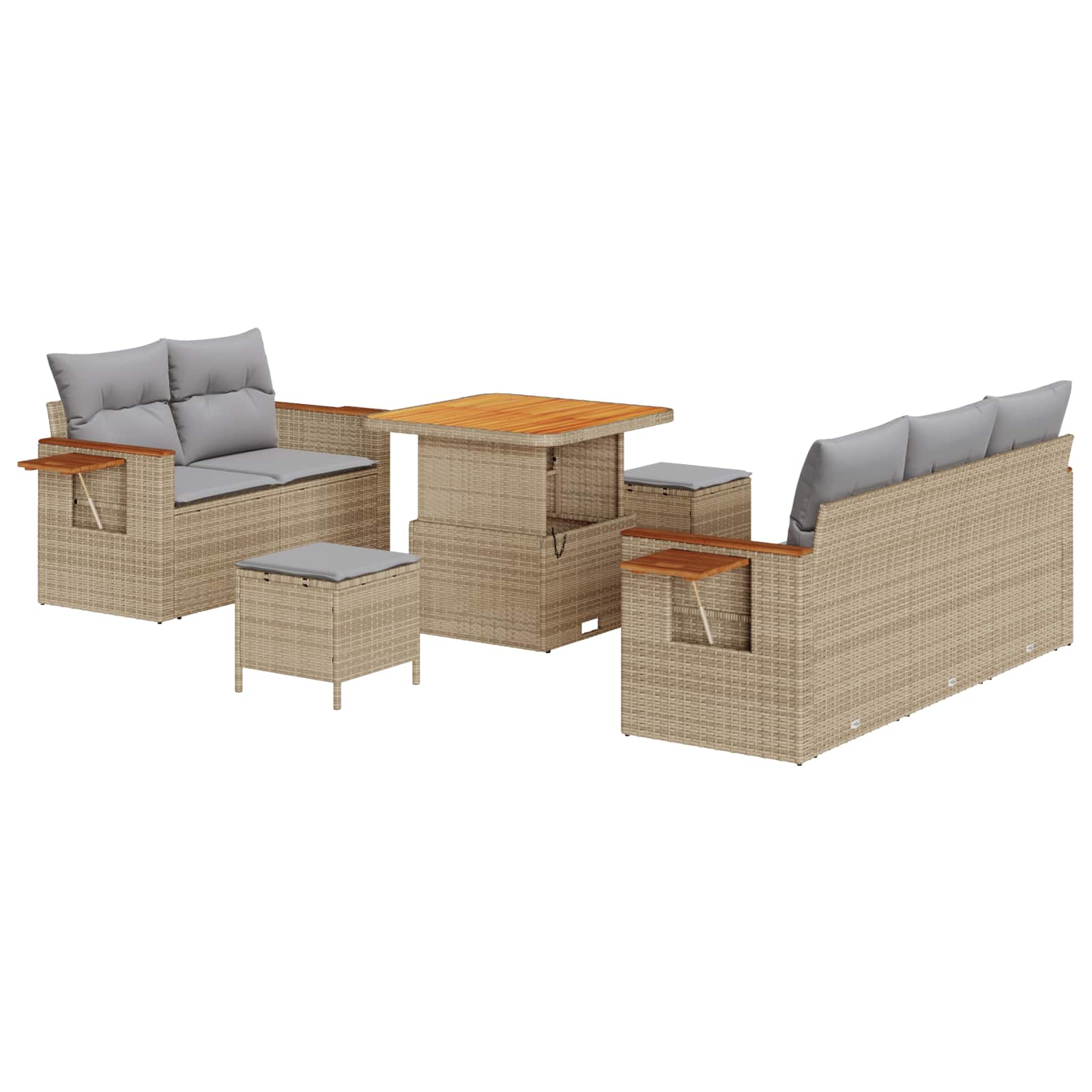 Gartensofa-set 8 pcs Beige Poly-Rattan